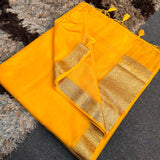 Yellow Organza Silk Traditional Banarasi Saree