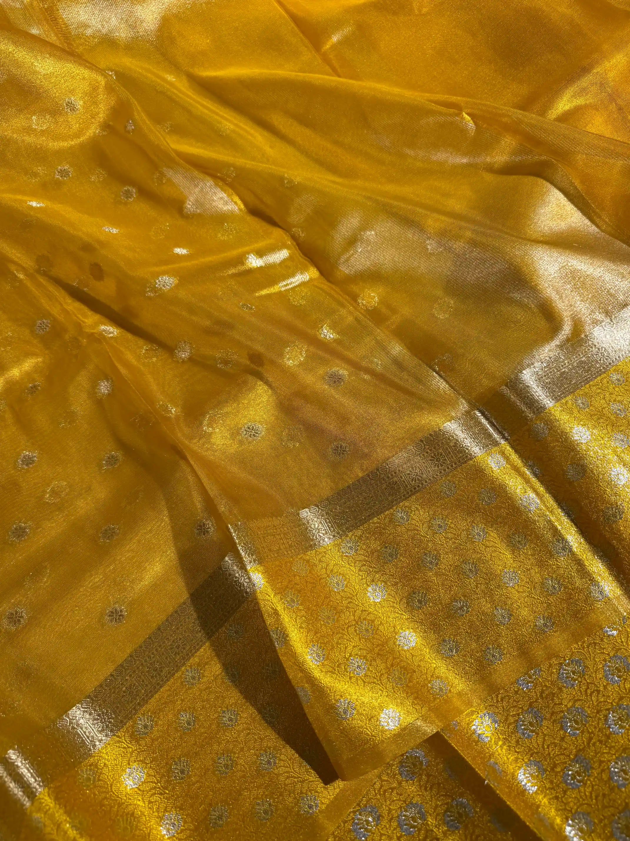 Yellow Tissue Silk Heritage Weave Banarasi Saree