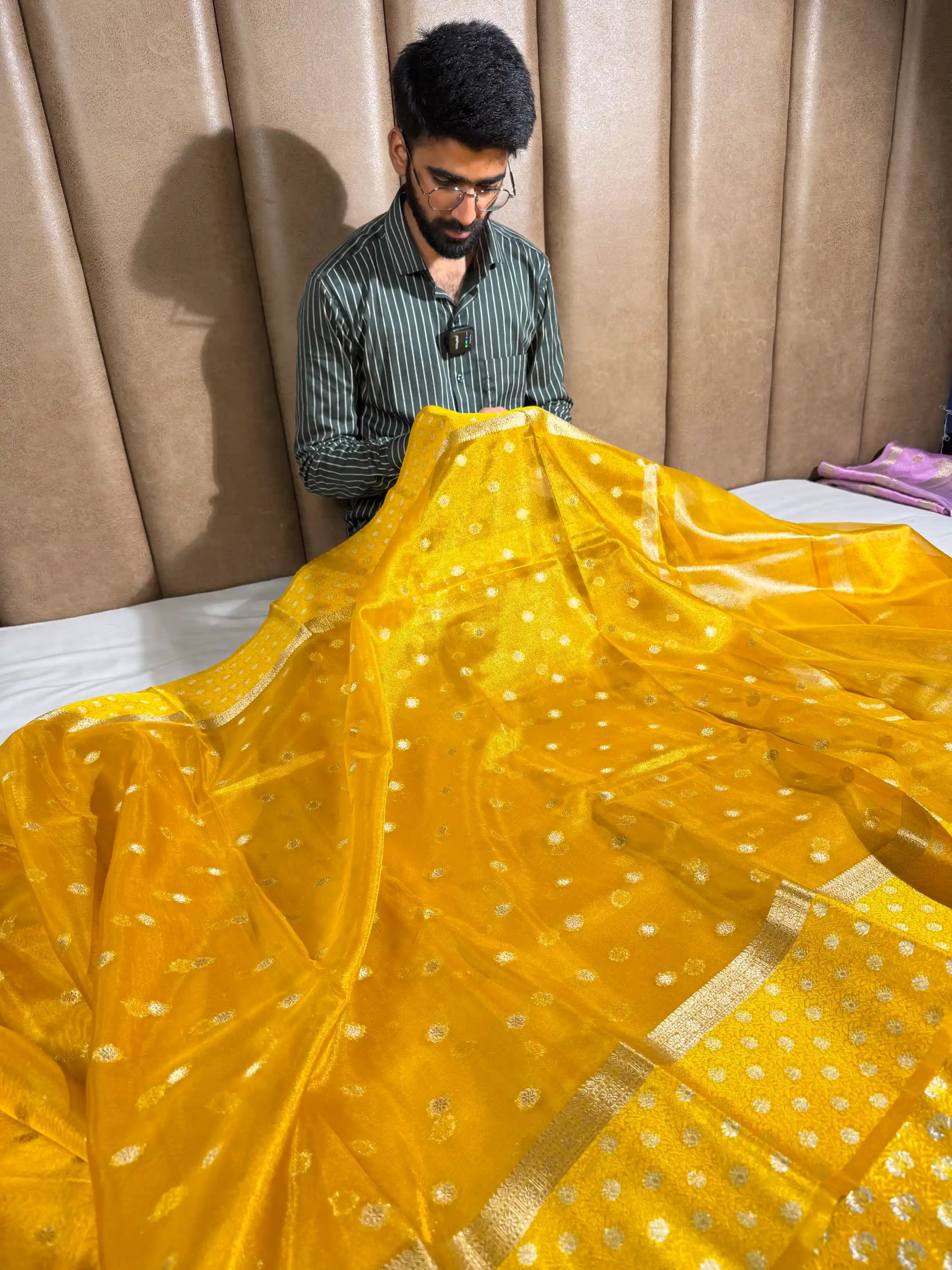 Yellow Tissue Silk Heritage Weave Banarasi Saree