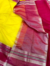 Yellow Warm Silk Meenakari Banarasi Saree