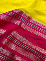 Yellow Warm Silk Meenakari Banarasi Saree