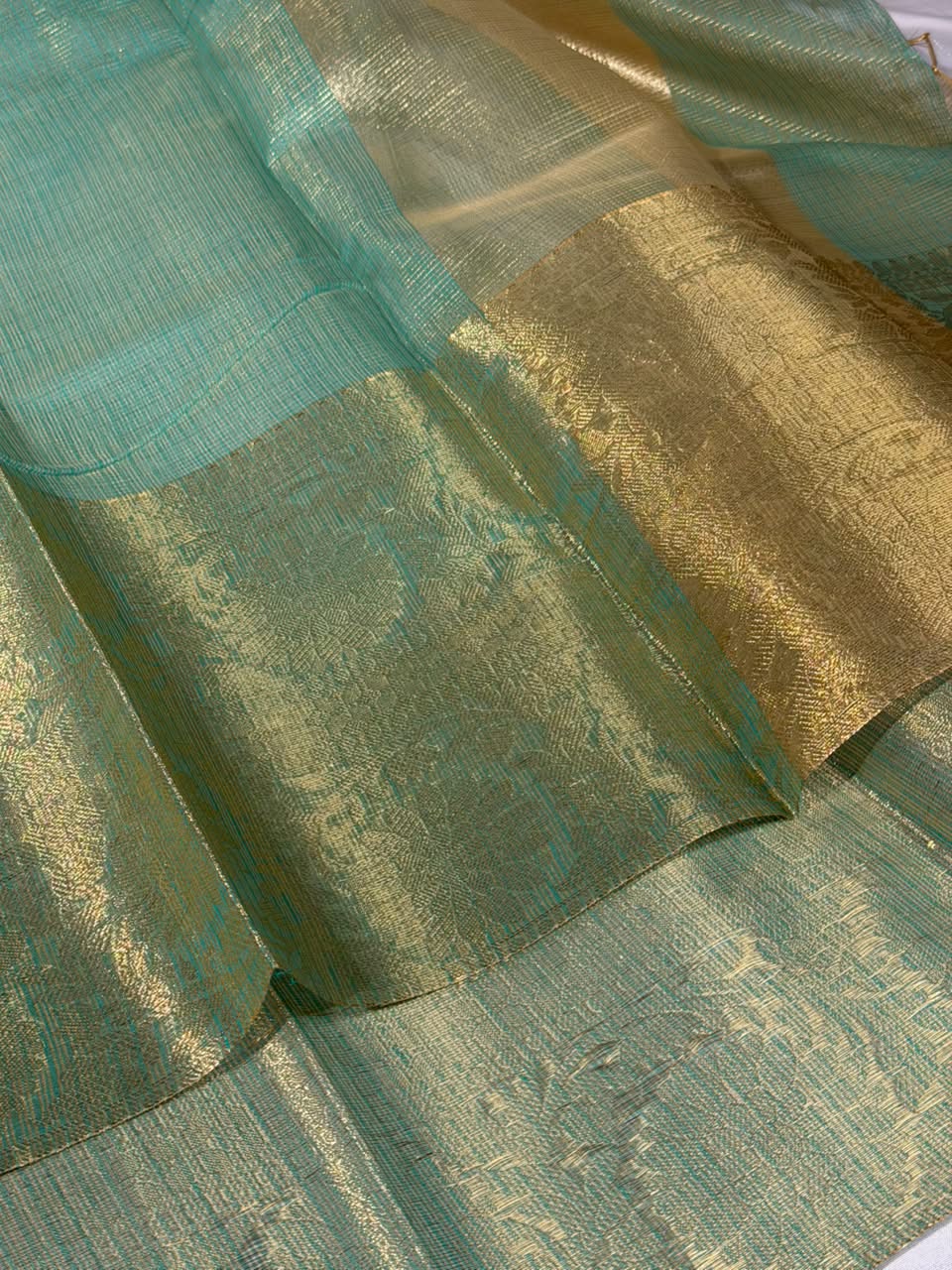 Green Kota Checks Banarasi Saree