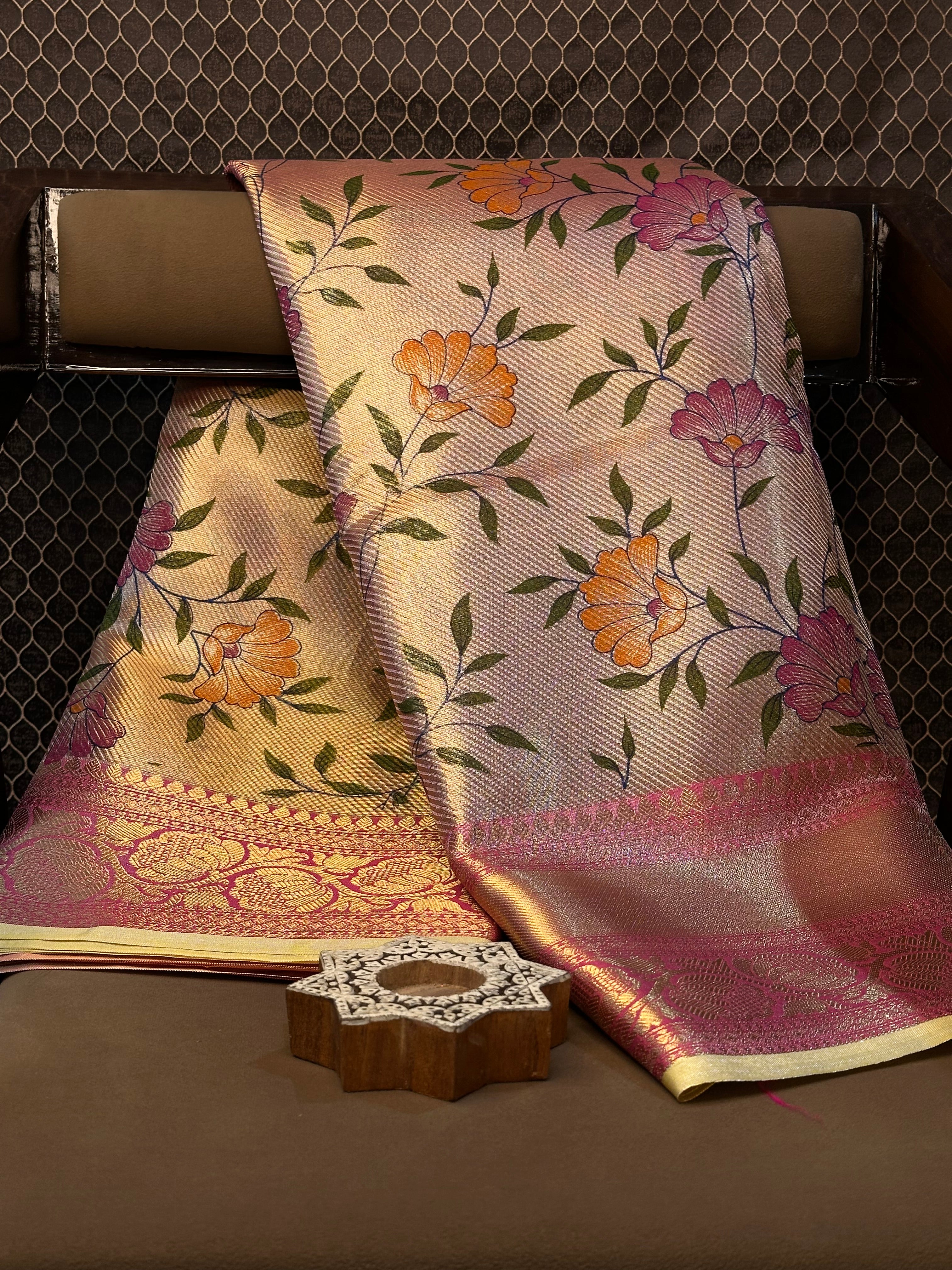 Traditional weave Softsilk Banarasi saree