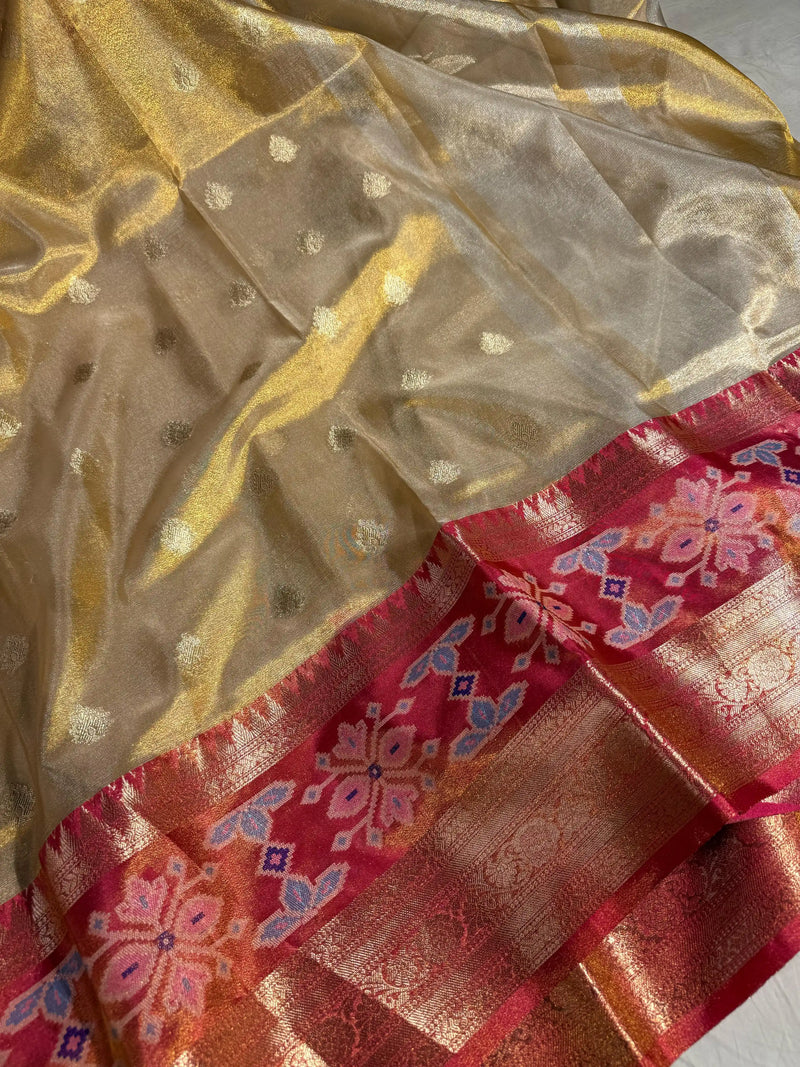 Premium Copper Tissue Silk Saree