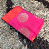 Orange Kora Muslin Soft Banarasi Saree