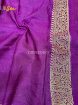 Dark Purple Warm Silk Handloom Inspired Banarasi Saree