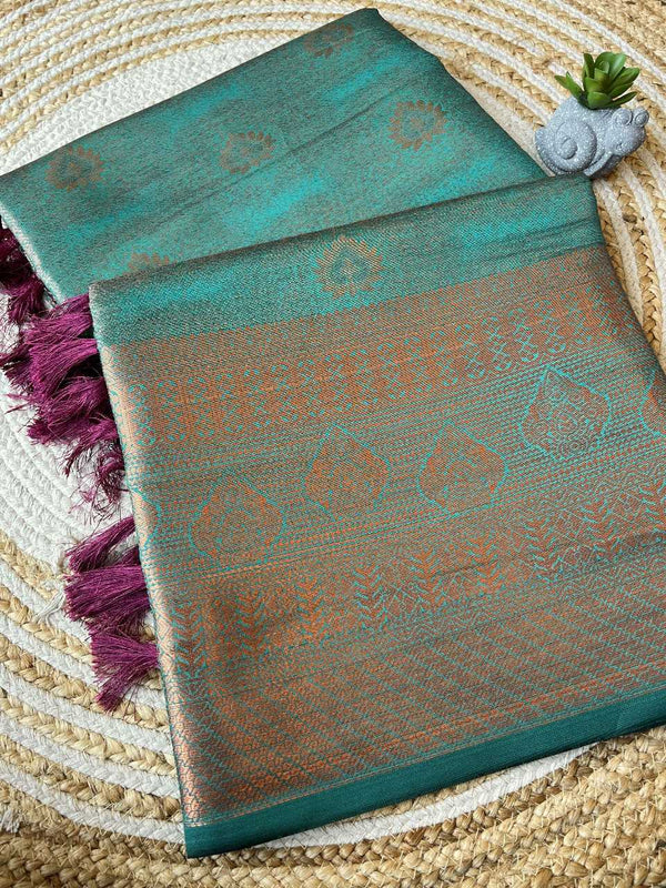 Exclusive Sea Green Colour Soft Pattu Silk Saree