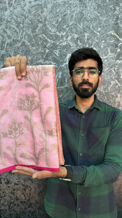 Pink Tissue Silk Saree