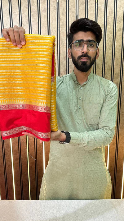 Yellow Shade Warm Silk Banarasi Saree