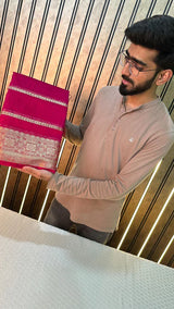 Rani Pink Organza Silk Saree