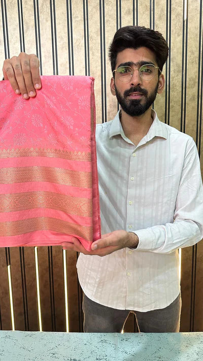 Baby Pink Colour Warm Silk Banarasi Saree