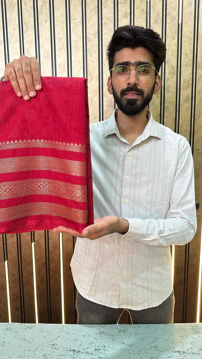 Red Colour Shade Warm Silk Banarasi Saree