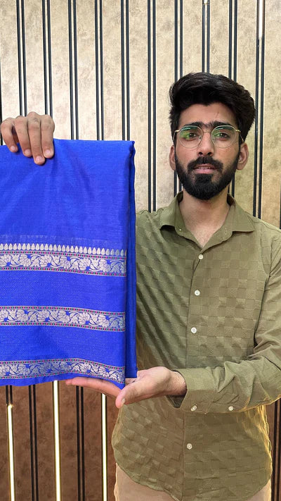 Traditional Royal Blue Warm Silk Saree