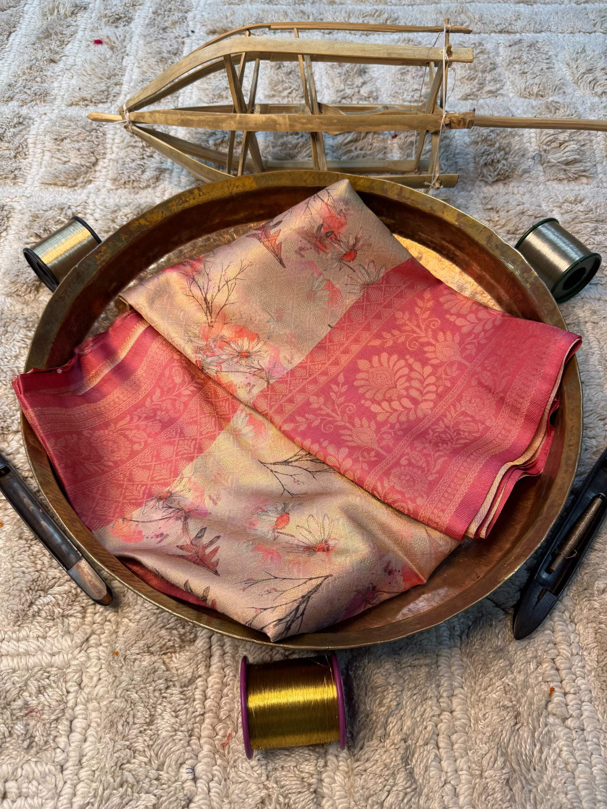 Soft Cotton Silk Rtique Zari Banarasi Saree