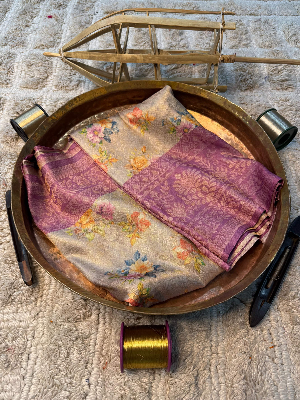 Soft Cotton Silk Rtique Zari Banarasi Saree