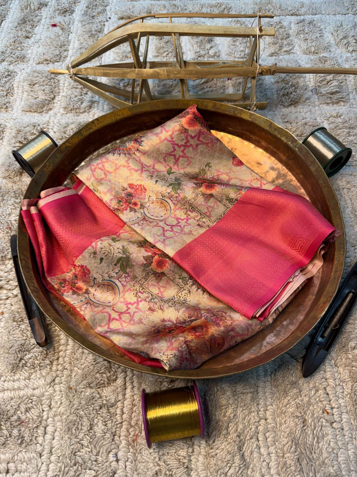 Soft Cotton Silk Rtique Zari Banarasi Saree
