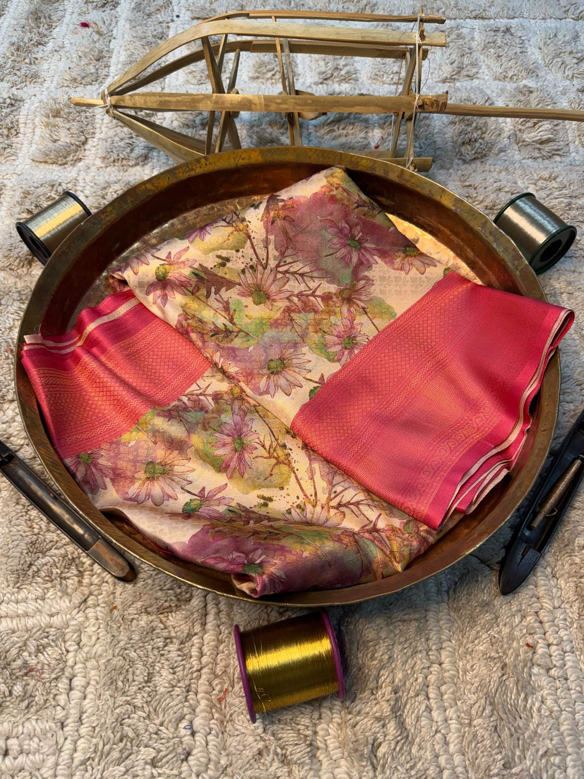 Soft Cotton Silk Rtique Zari Banarasi Saree