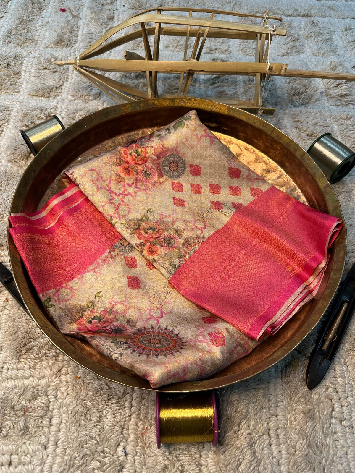 Soft Cotton Silk Rtique Zari Banarasi Saree