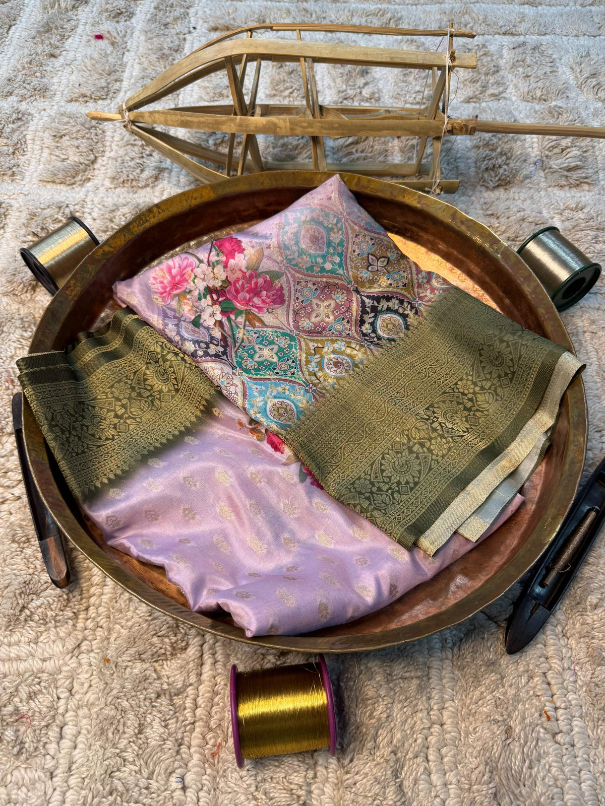 Soft Cotton Silk Rtique Zari Banarasi Saree