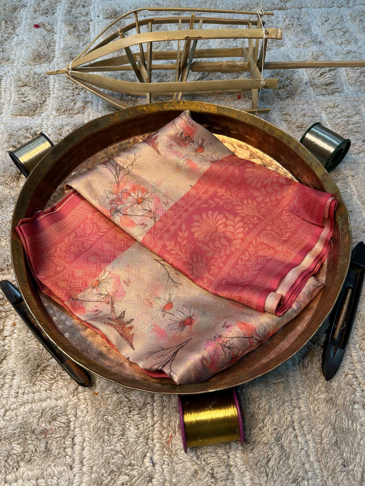 Soft Cotton Silk Rtique Zari Banarasi Saree