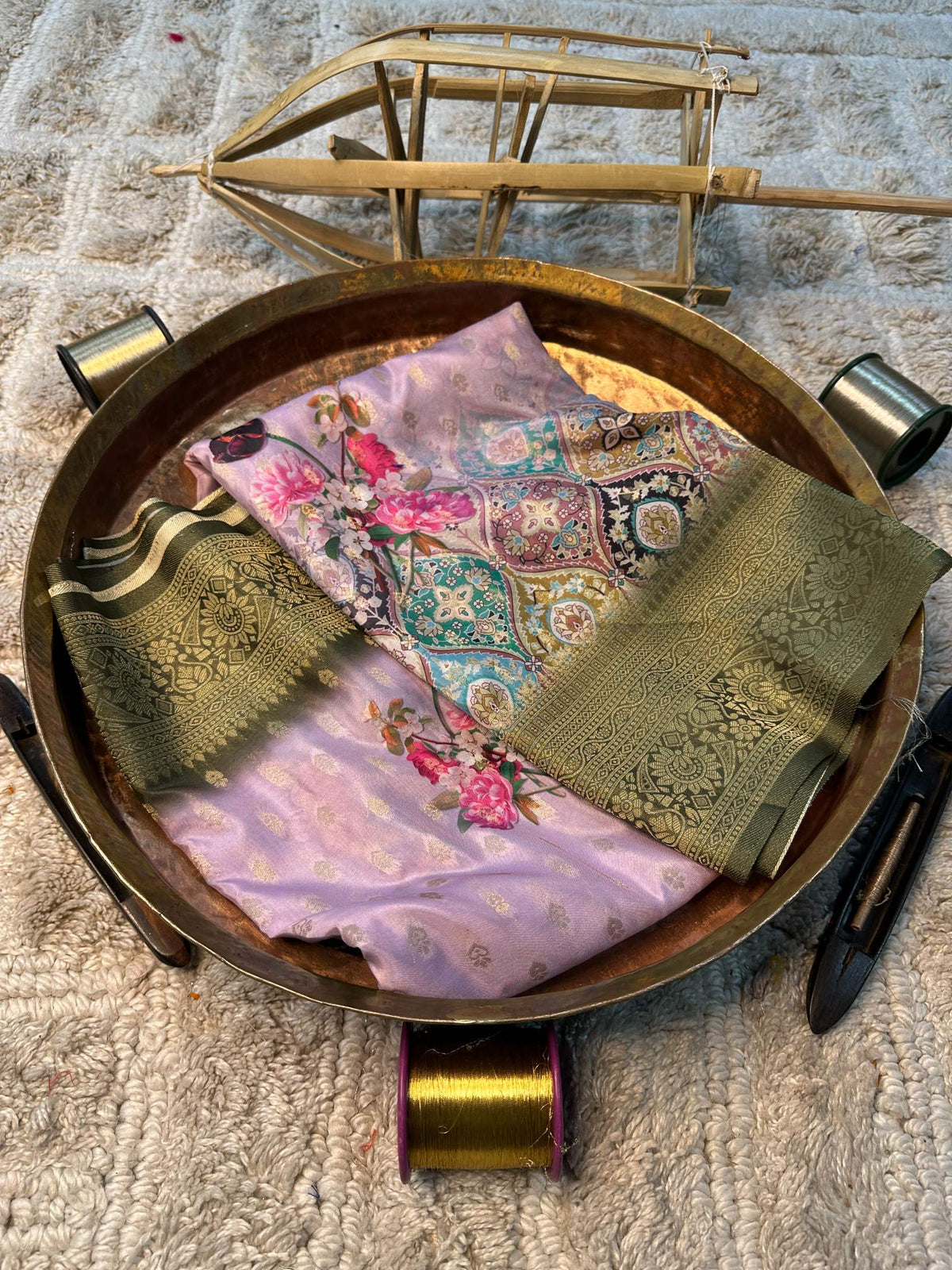 Soft Cotton Silk Rtique Zari Banarasi Saree