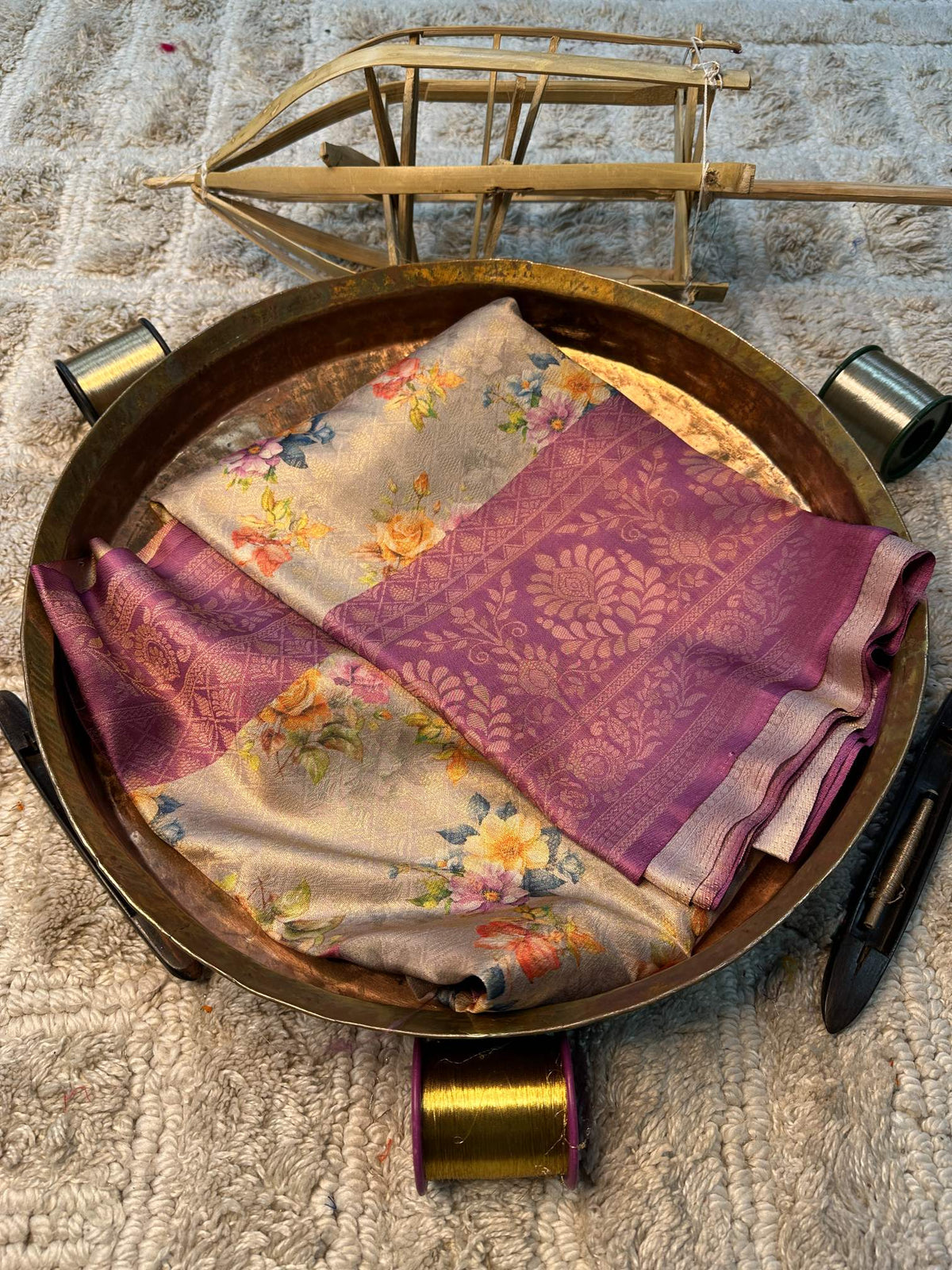 Soft Cotton Silk Rtique Zari Banarasi Saree