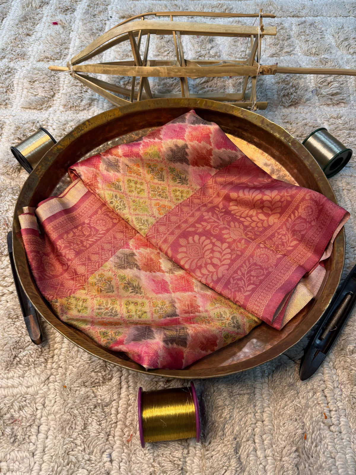 Soft Cotton Silk Rtique Zari Banarasi Saree