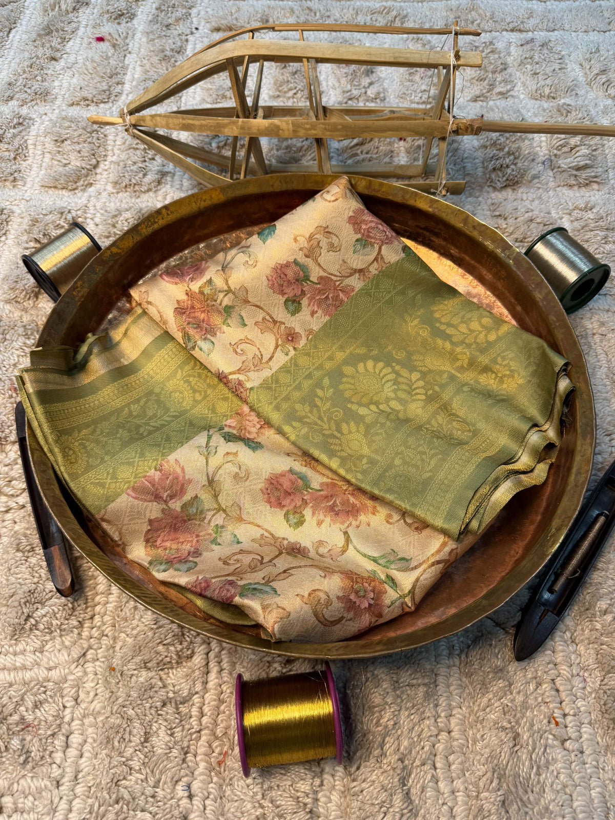 Soft Cotton Silk Rtique Zari Banarasi Saree