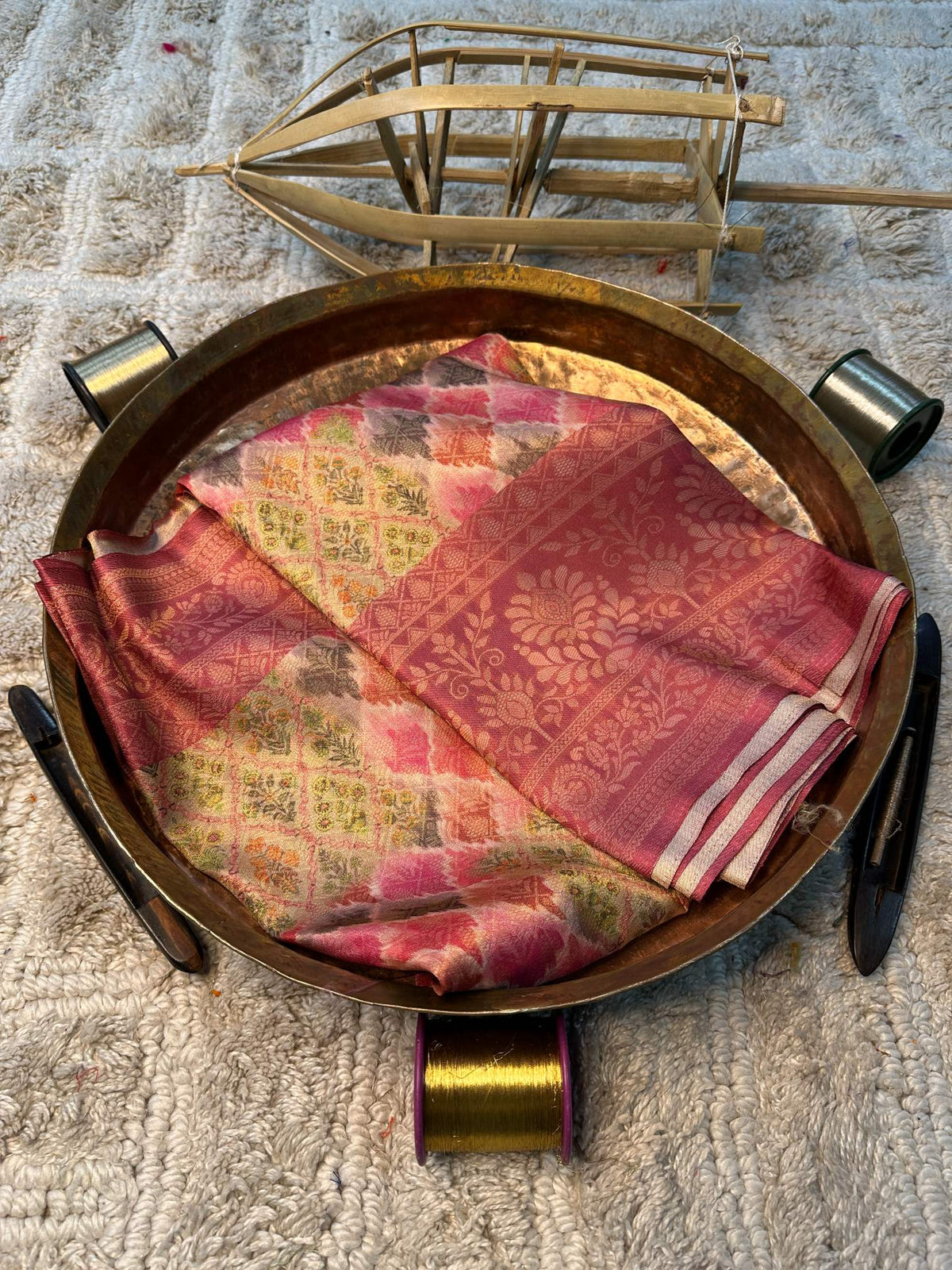 Soft Cotton Silk Rtique Zari Banarasi Saree