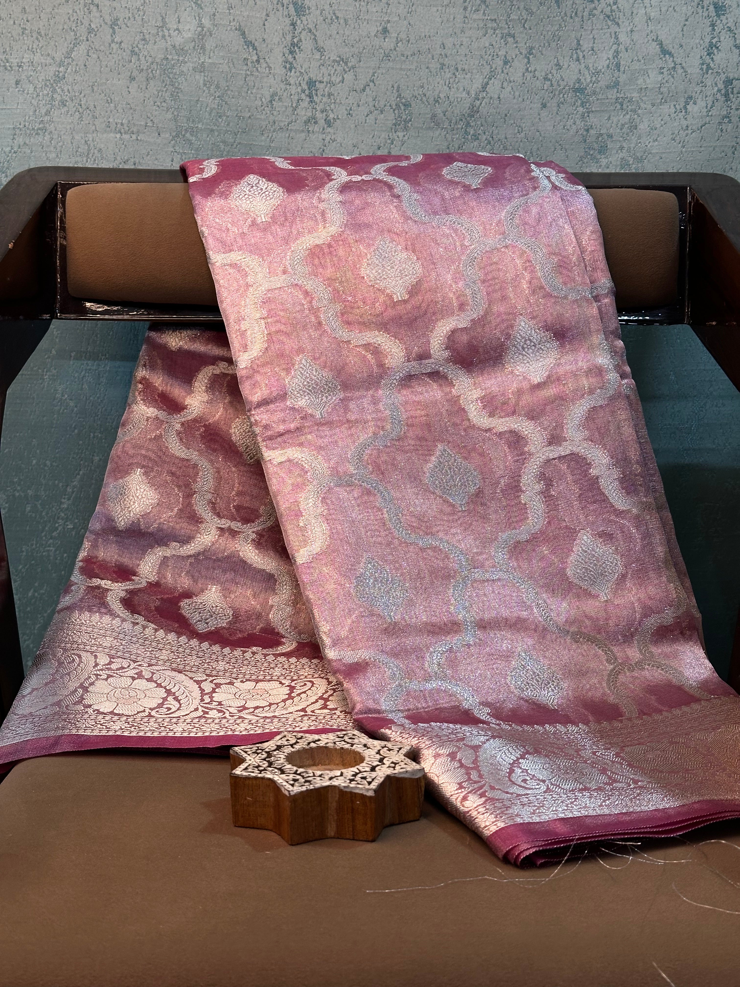 Contemporary Weave Kora Tissue Silk Banarasi Saree