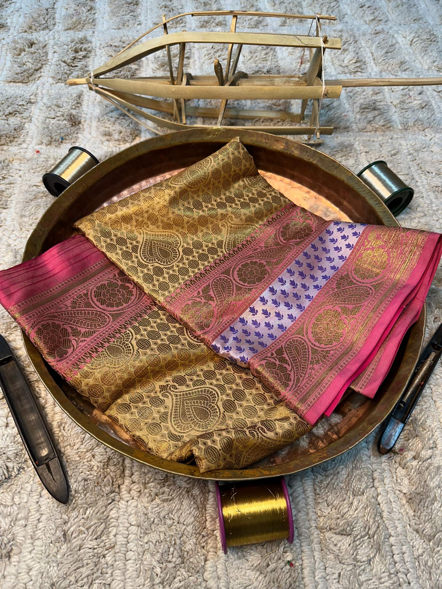 Soft Cotton Silk Rtique Zari Banarasi Saree