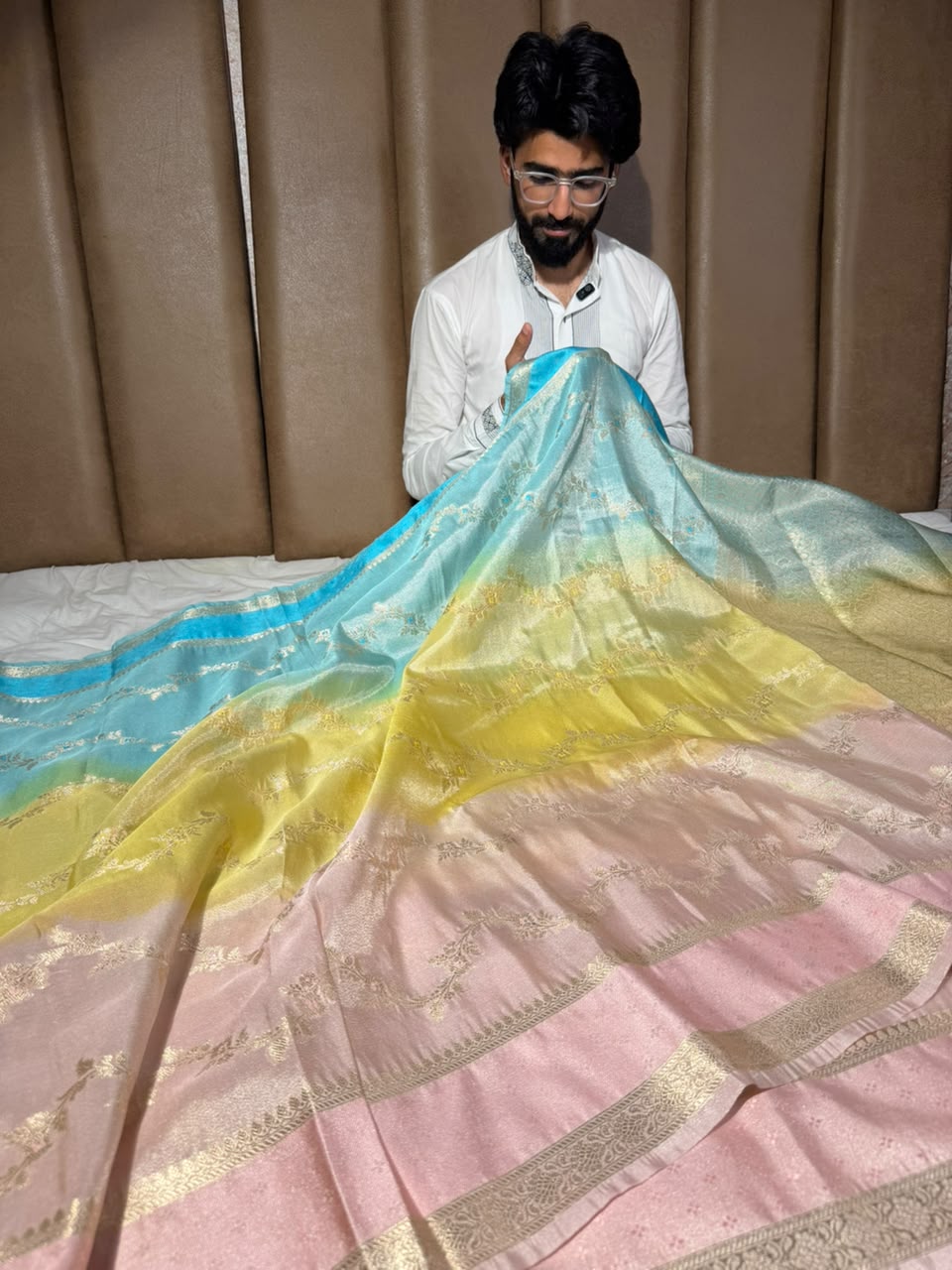 Pastel Ombré Extremely Soft Tissue Banarasi Saree