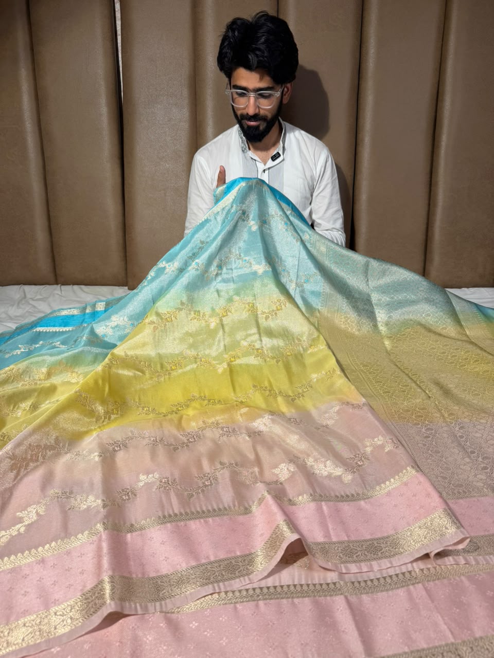 Pastel Ombré Extremely Soft Tissue Banarasi Saree