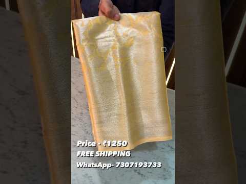 Mustard Yellow Silver Zari Woven Soft Silk Brocade Banarasi