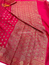 Rani Pink Semi Khaddi Georgette Buti Banarasi Saree