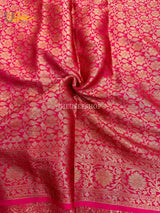 Rani Pink Semi Khaddi Georgette Buti Banarasi Saree