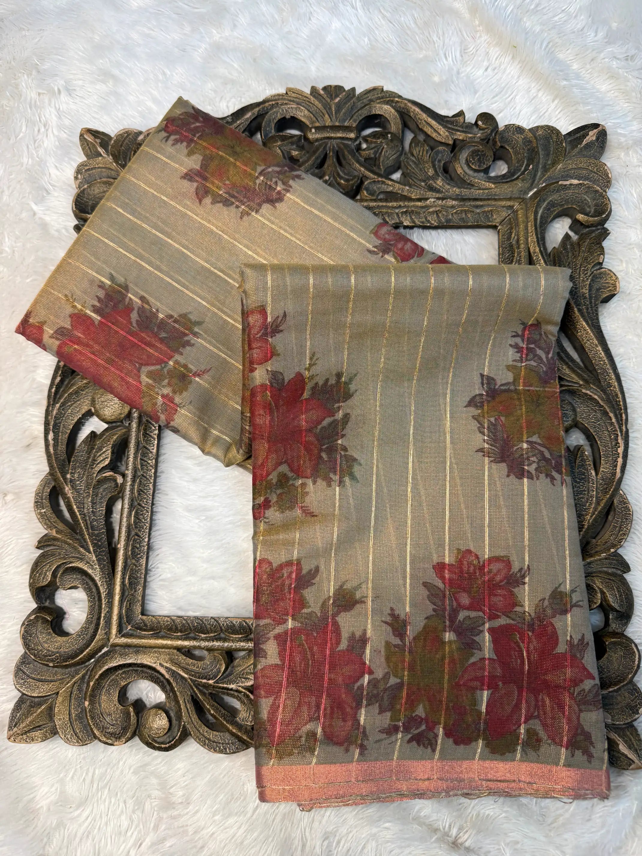 Contemporary Weave Kora Tissue Silk Banarasi Saree