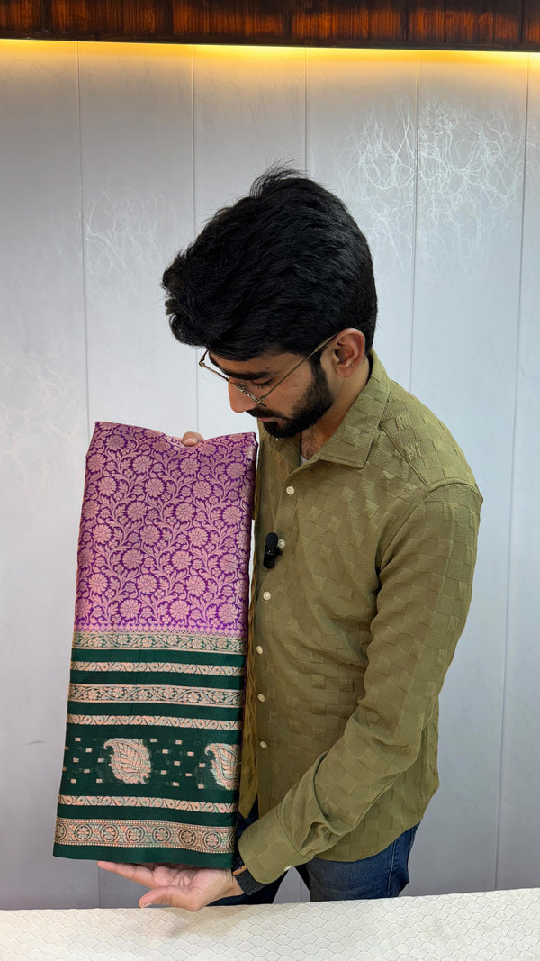 Purple Colour Shade Soft Silk Saree