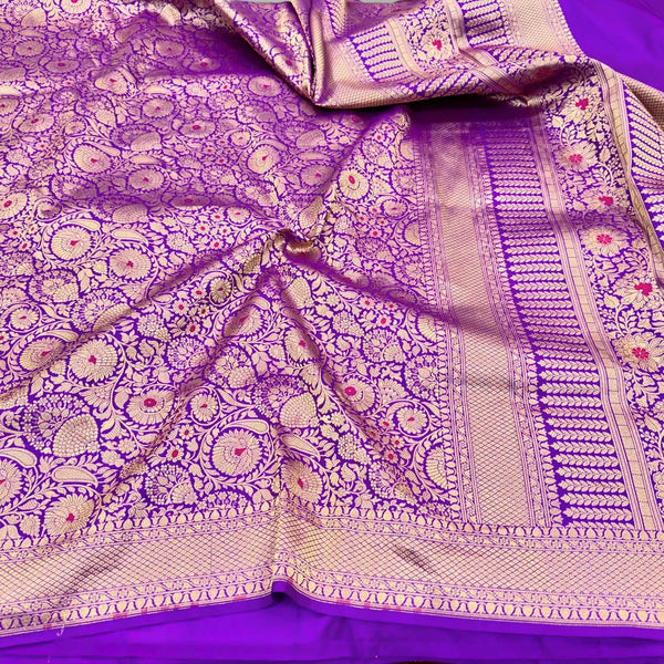 Light Purple Colour Shade Pure Katan Saree