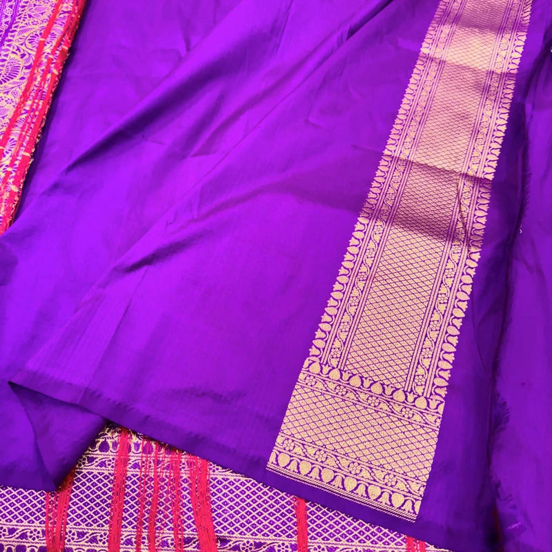 Light Purple Colour Shade Pure Katan Saree