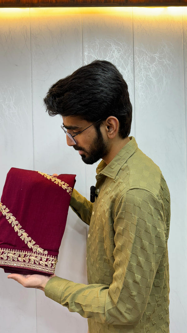 Maroon Colour Designer Saree