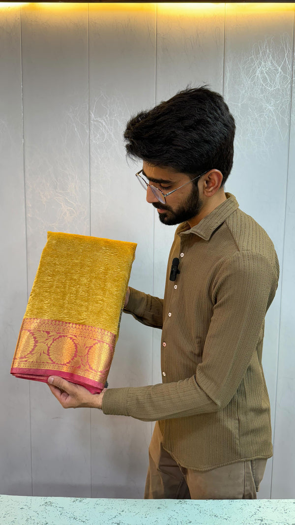 Crush Tissue Silk Banarasi Saree