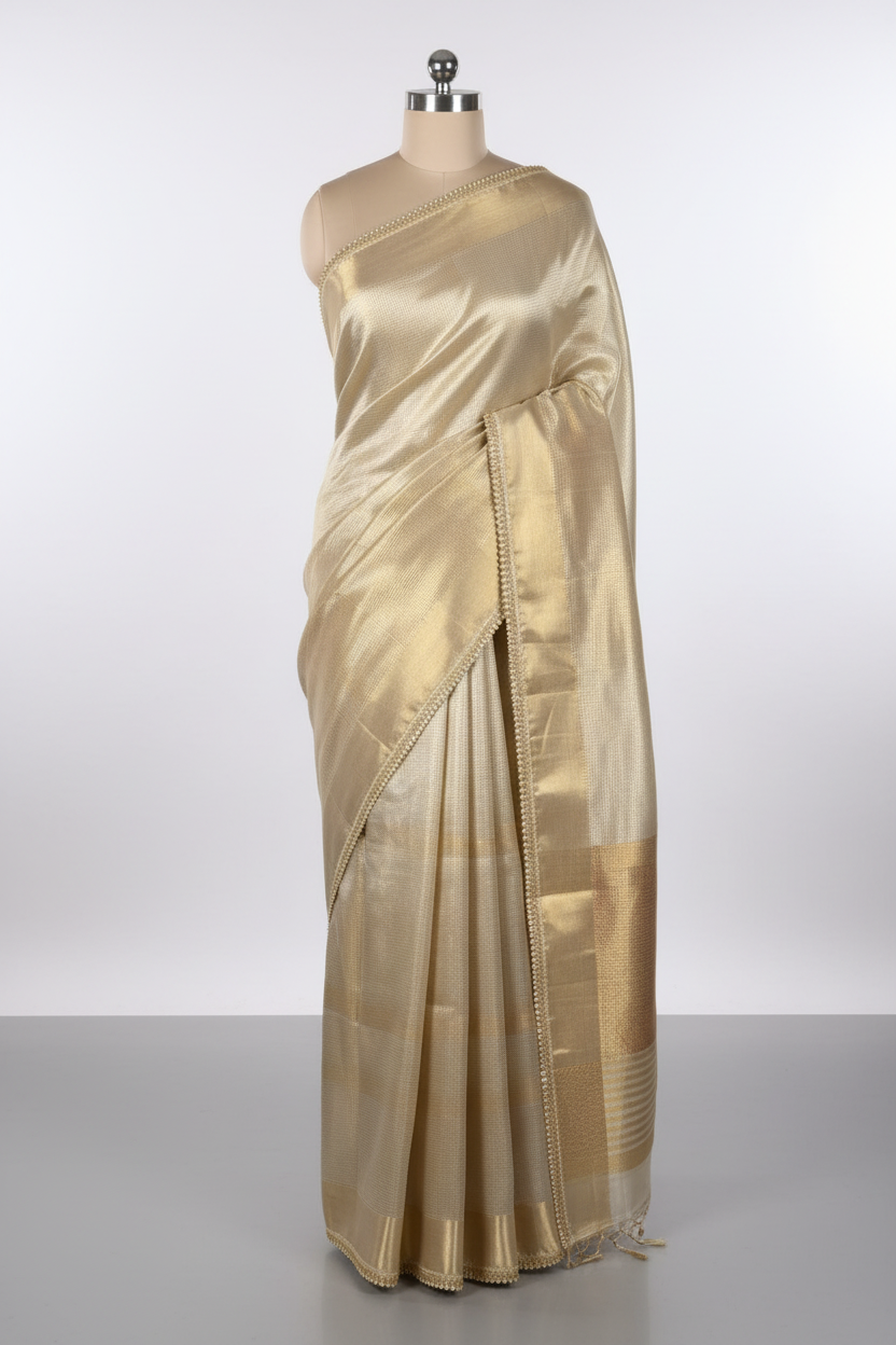 Water Zari brocade Weave Kanjivaram Tissue Saree