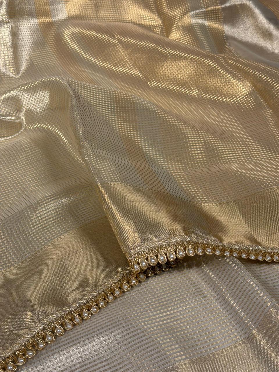 Water Zari brocade Weave Kanjivaram Tissue Saree