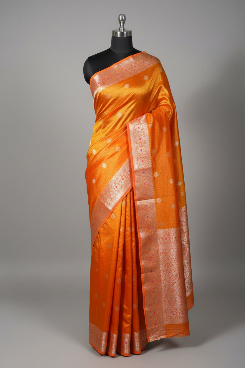 Khaddi Buti Weave Breathable Soft Tissue Saree