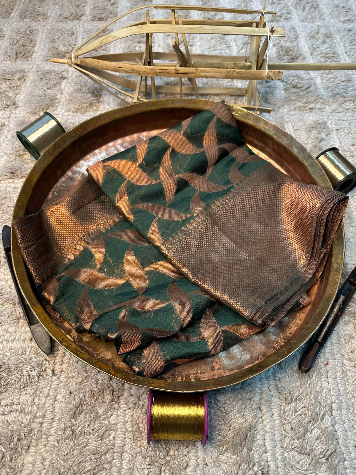 Soft Cotton Silk Rtique Zari Banarasi Saree