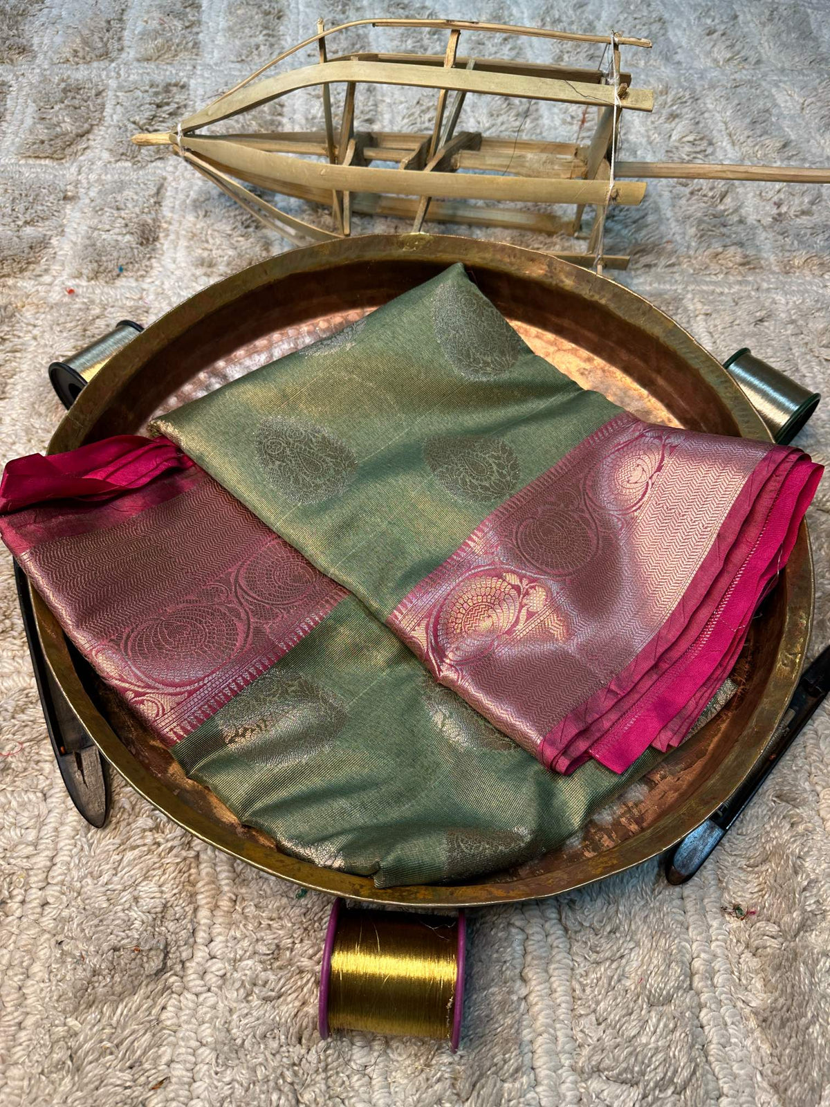Soft Cotton Silk Rtique Zari Banarasi Saree