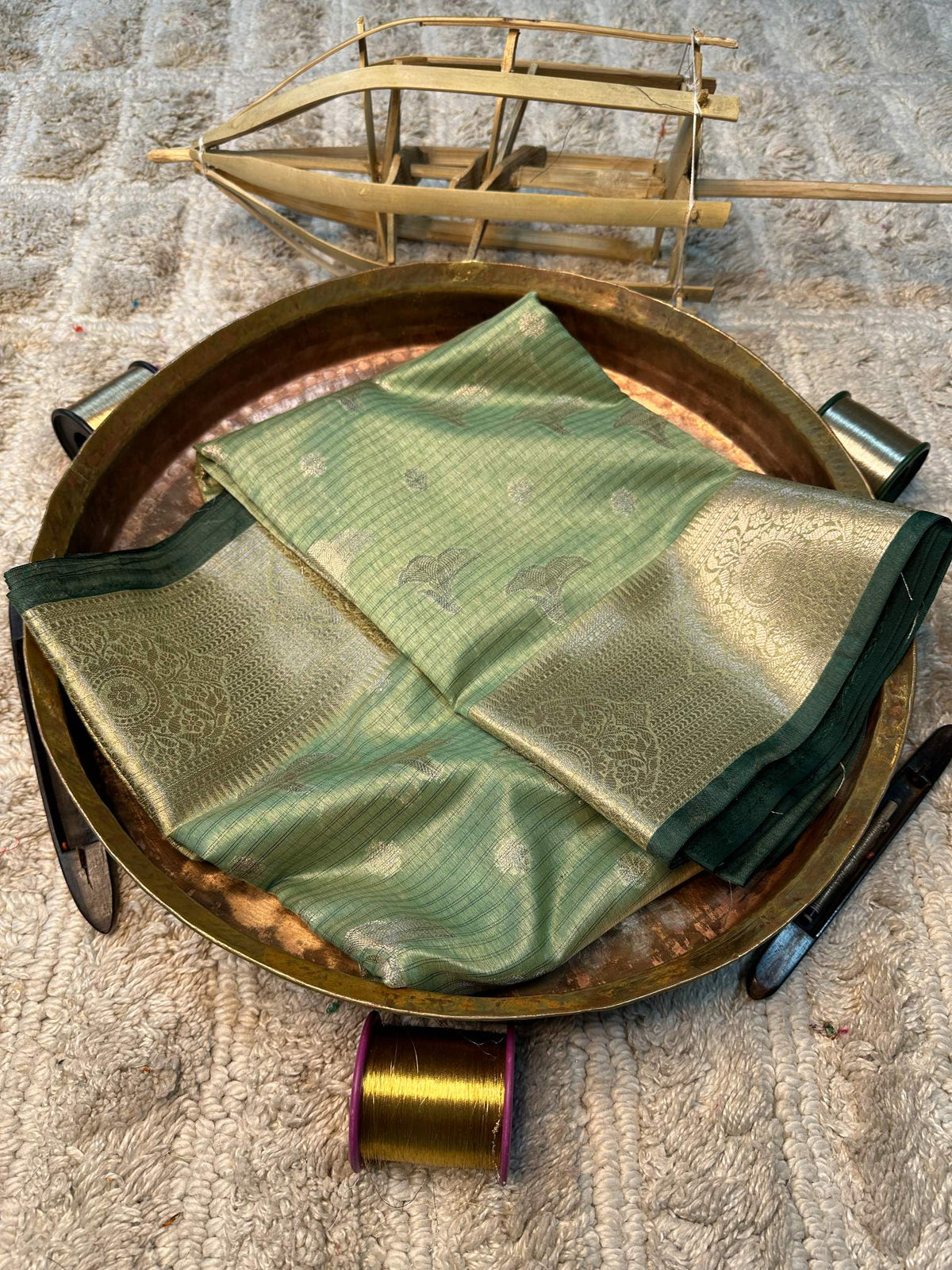 Soft Cotton Silk Rtique Zari Banarasi Saree