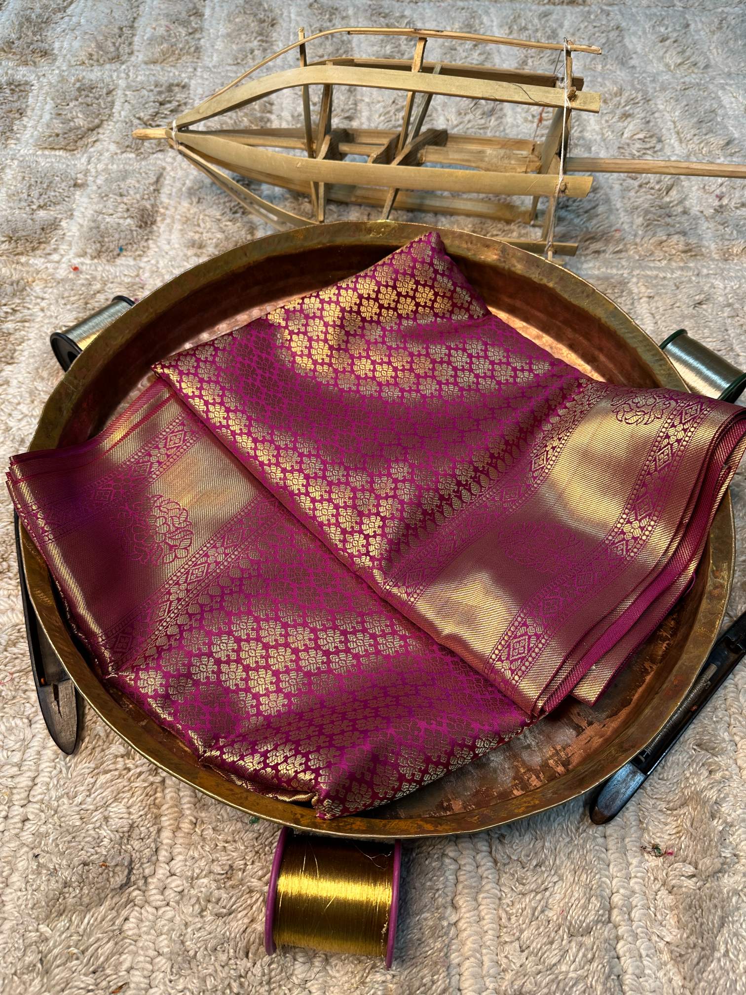 Soft Cotton Silk Rtique Zari Banarasi Saree