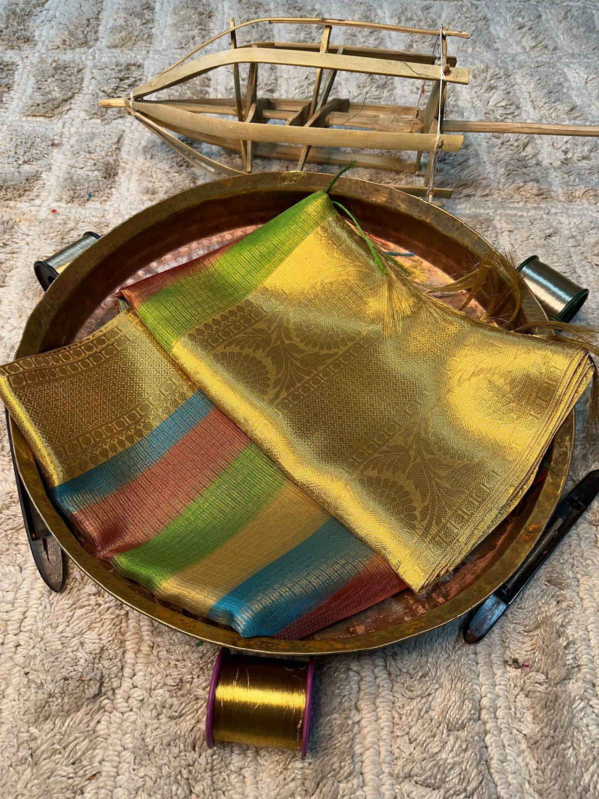 Soft Cotton Silk Rtique Zari Banarasi Saree